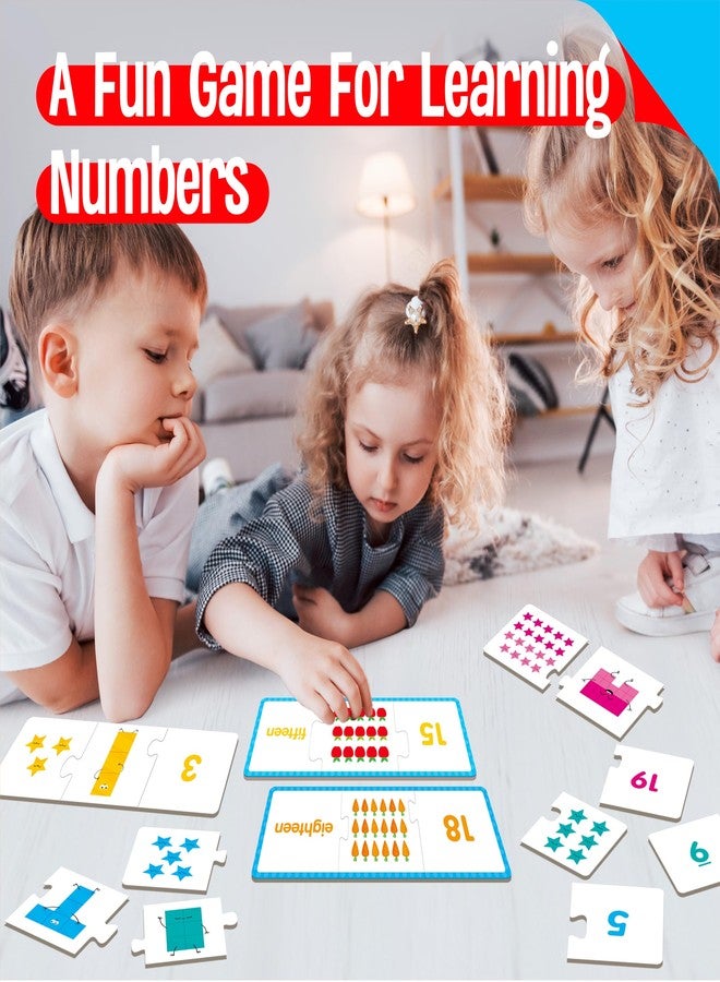 SpriteGru 1-20 Number Puzzles, 20 Self-Correcting Matching Puzzle Set, Educational Counting Game Math Numbers Learning Toys for Toddlers, Preschool, Kids Aged 3-5 - Image 5